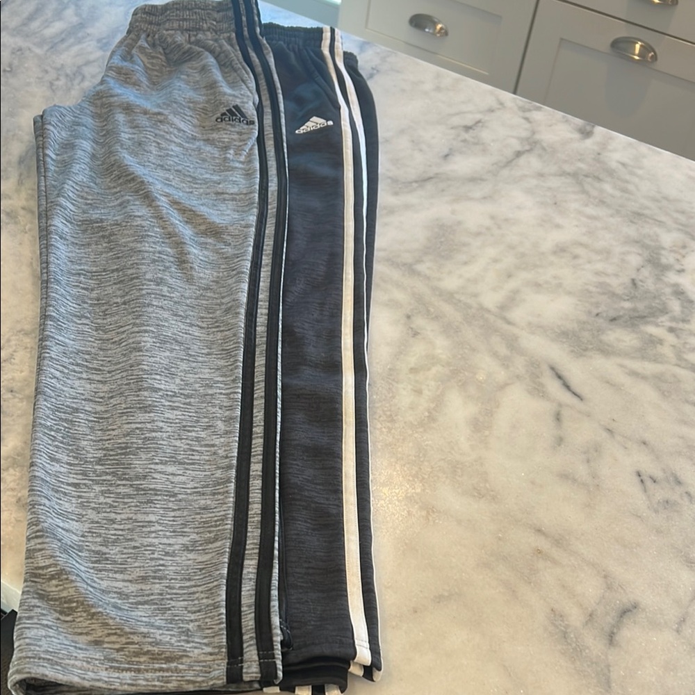 2 Adidas Kids' Gray and Black Track Pants